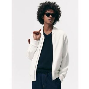 ZARA MAN Oyster White Bomber Lightweight Jacket - Size XL